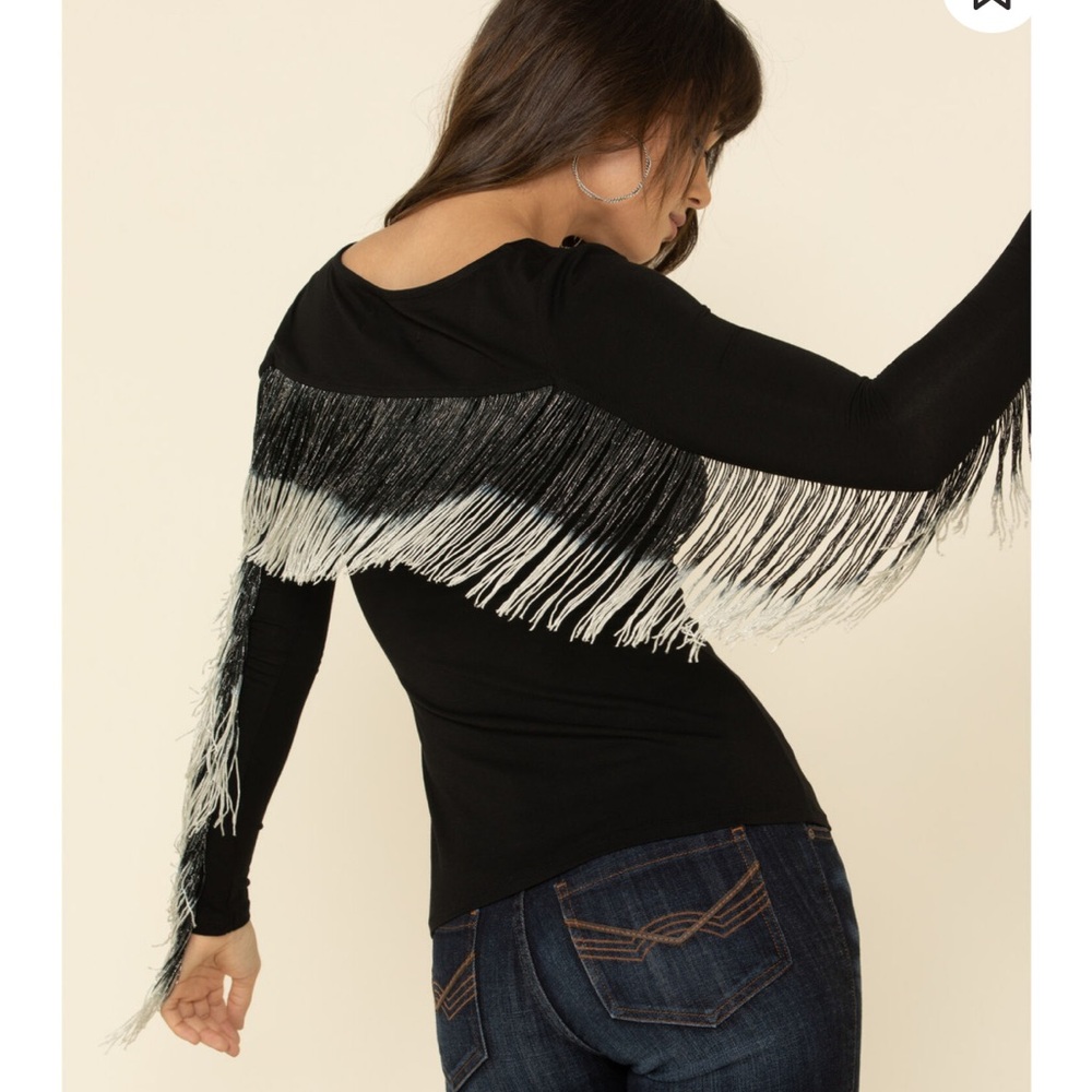Idyllwind Black Embellished Long Sleeve Tee
